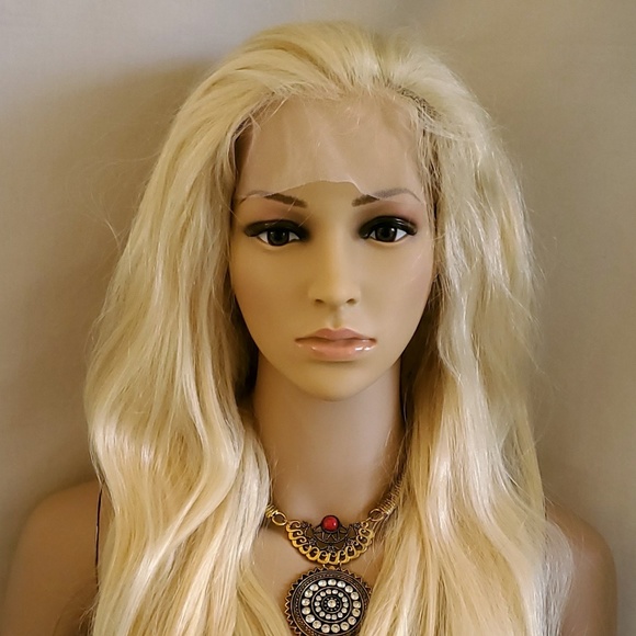 18″ Lace Front (13”x 4”) 100% Brazilian Human Hair Wigs # 613 Blonde